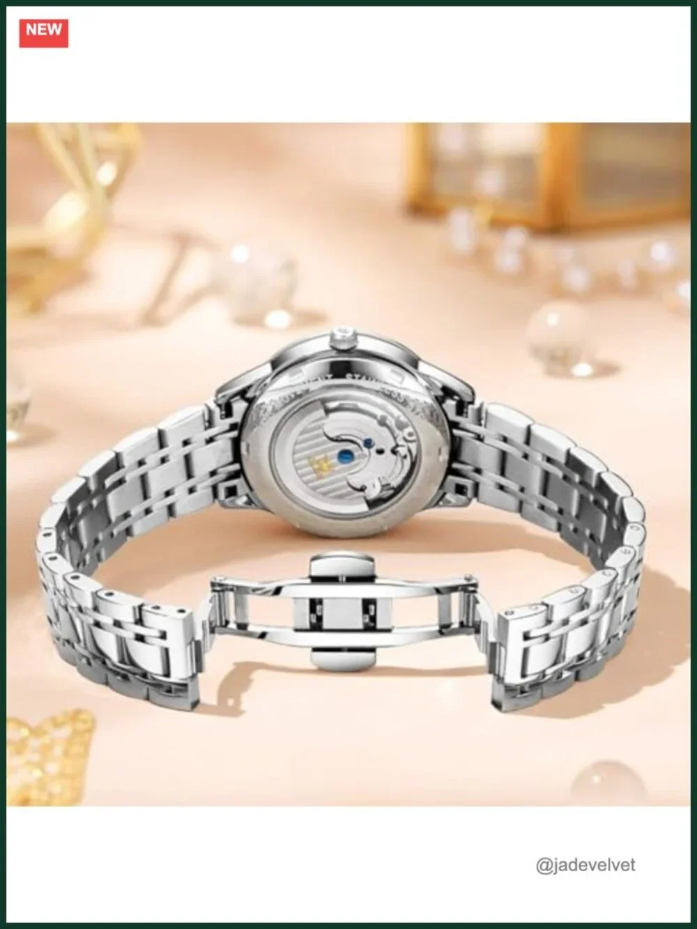 Women's Automatic Wrist Watch Stainless Steel Diamond Date Display